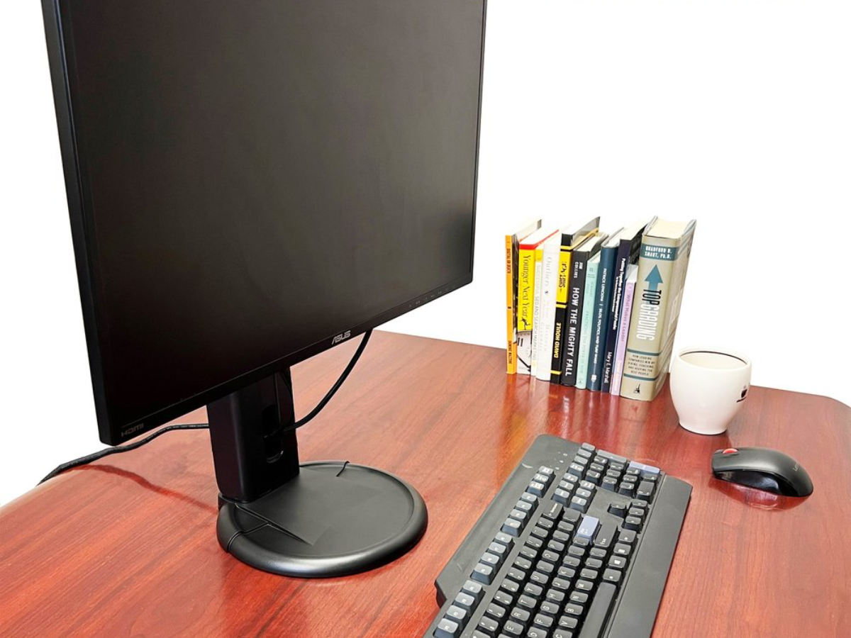 Amer Mounts AMR1S Single Monitor Mount Stand with Adjustable Height