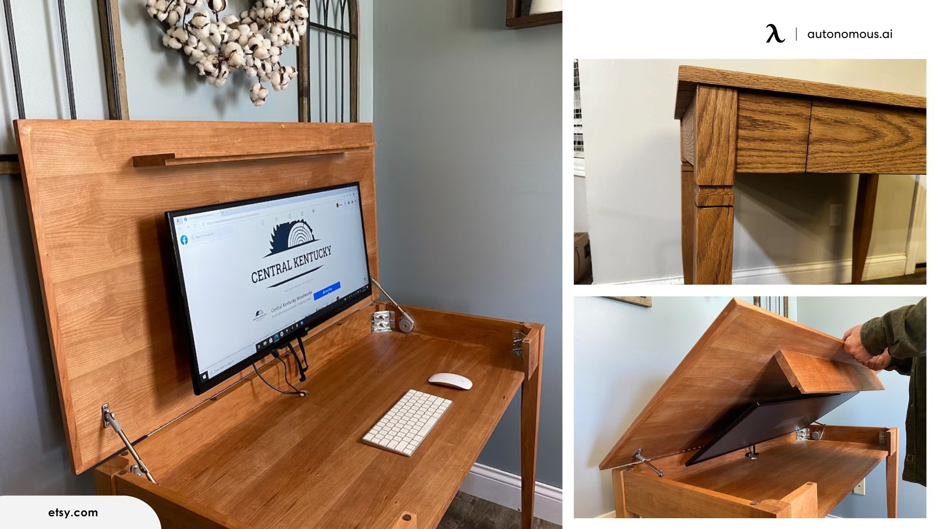 Hidden Monitor Desk