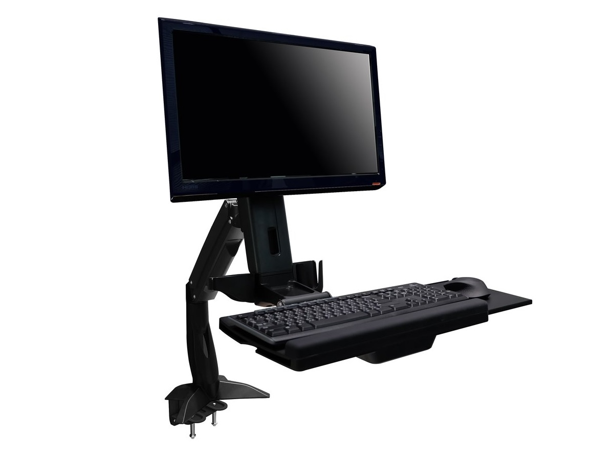 Amer Mounts AMR1ACWS Single Arm Clamp Mount Workstation