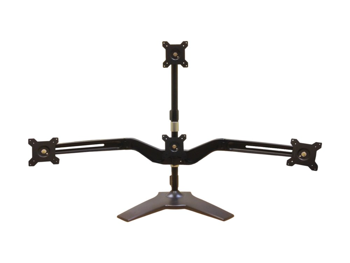 Amer Mounts AMR4S+ Quad Monitor Stand Mount (1 over 3) 