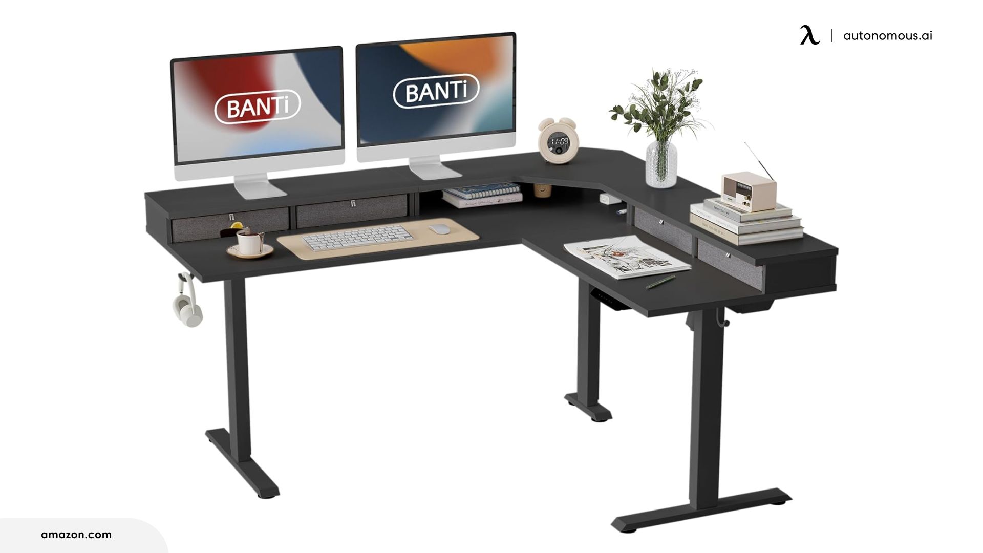 BANTI L-Shaped Electric Standing Desk