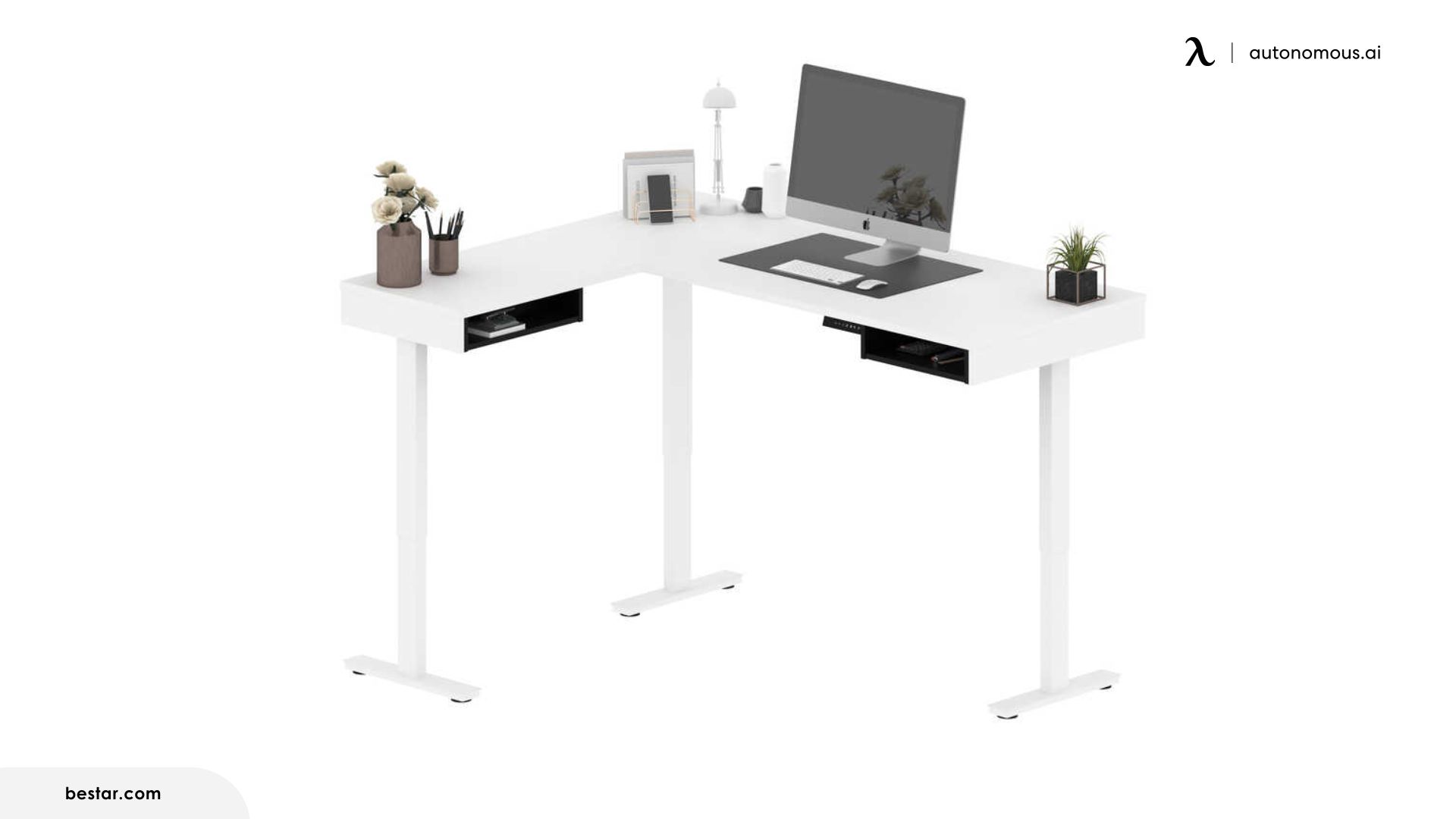 72W L-Shaped Standing Desk