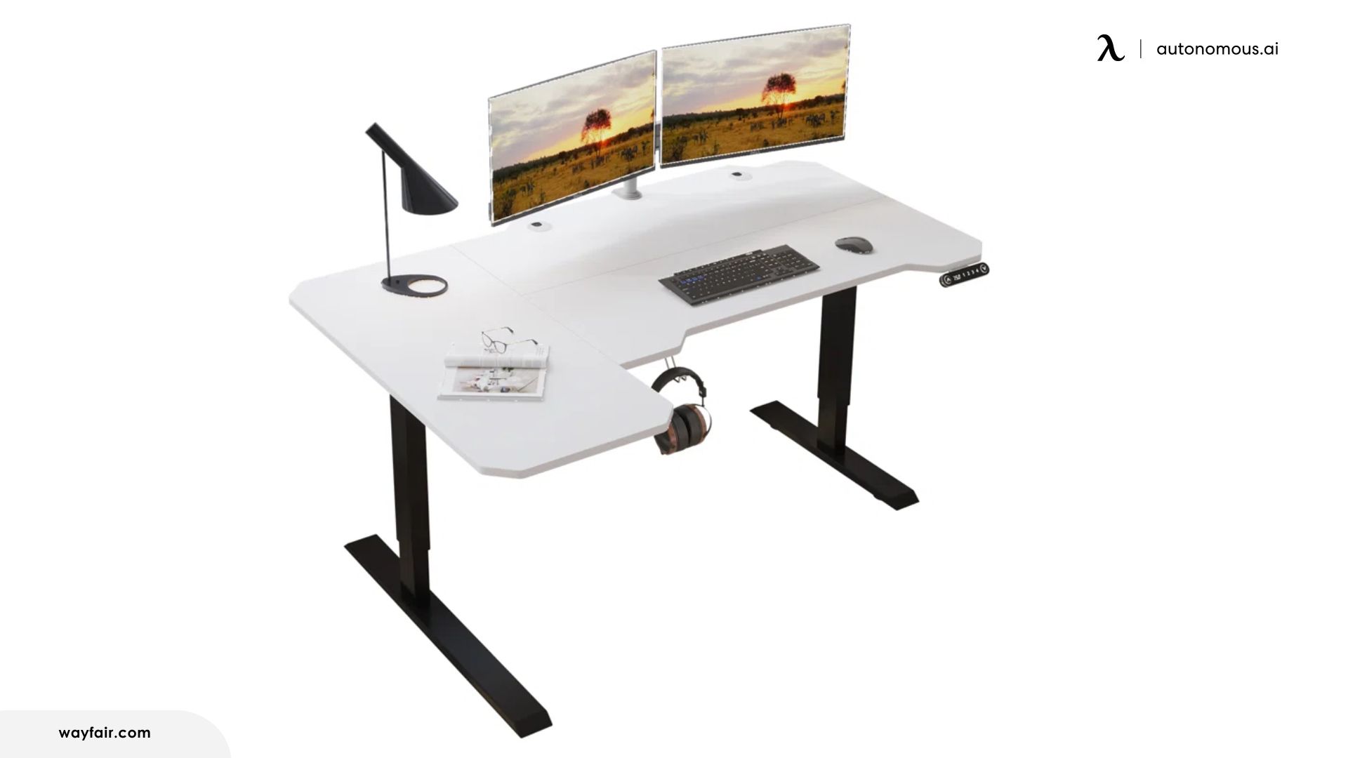 Daycia Height Adjustable L-Shape Standing Desk