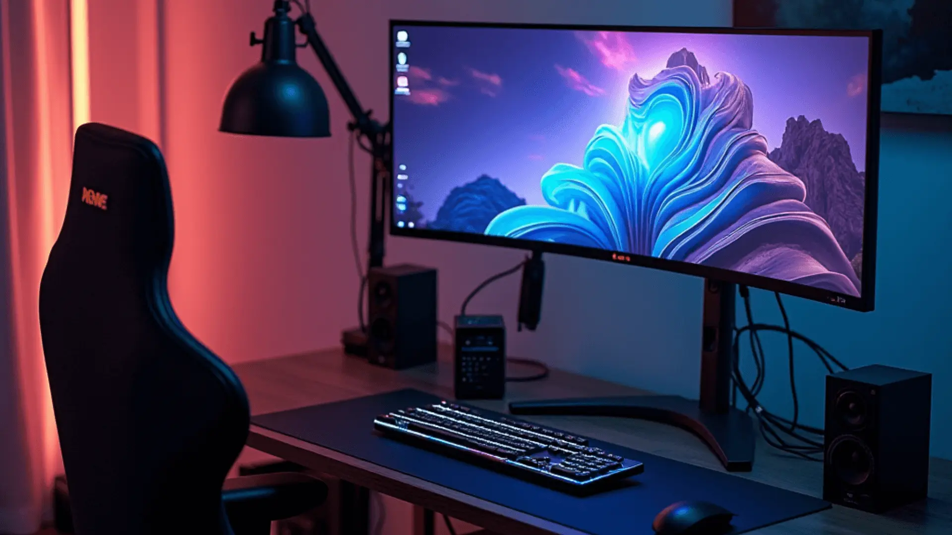 Setting Up a 43-Inch Monitor Desk for Gaming