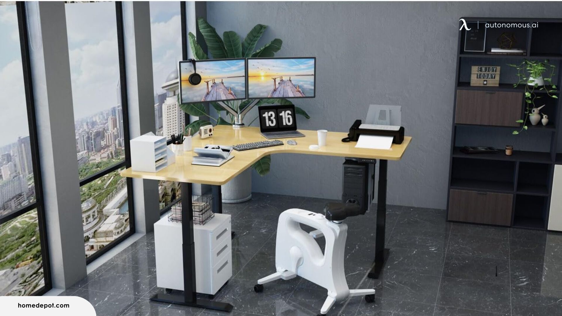 Hanover Standing Electric Desk with Triple Motor System