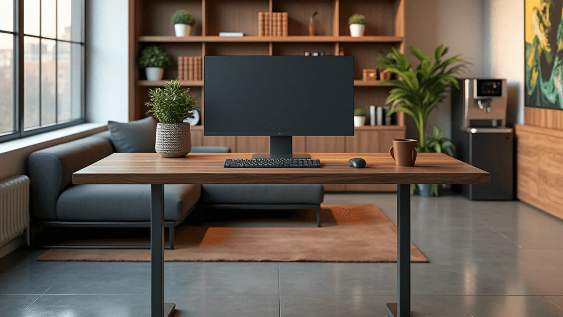 Adding a textured rug under your desk