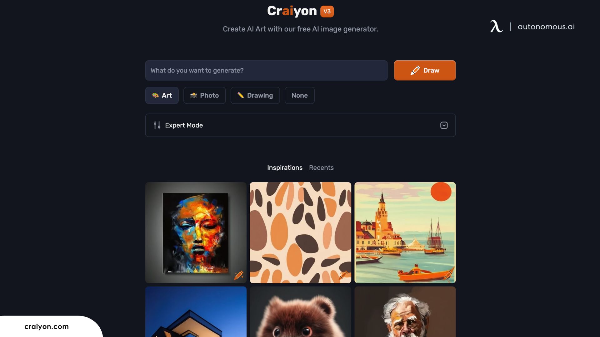 Craiyon is a popular AI photo generator that allows users to create images from text prompts