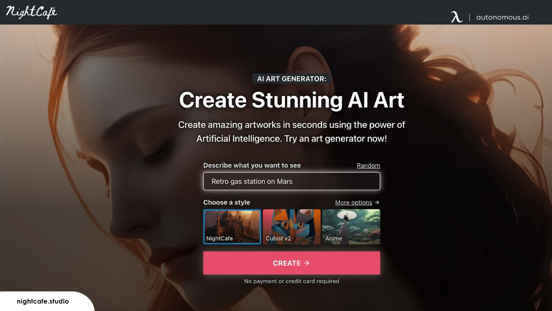 NightCafe is a robust AI art generator