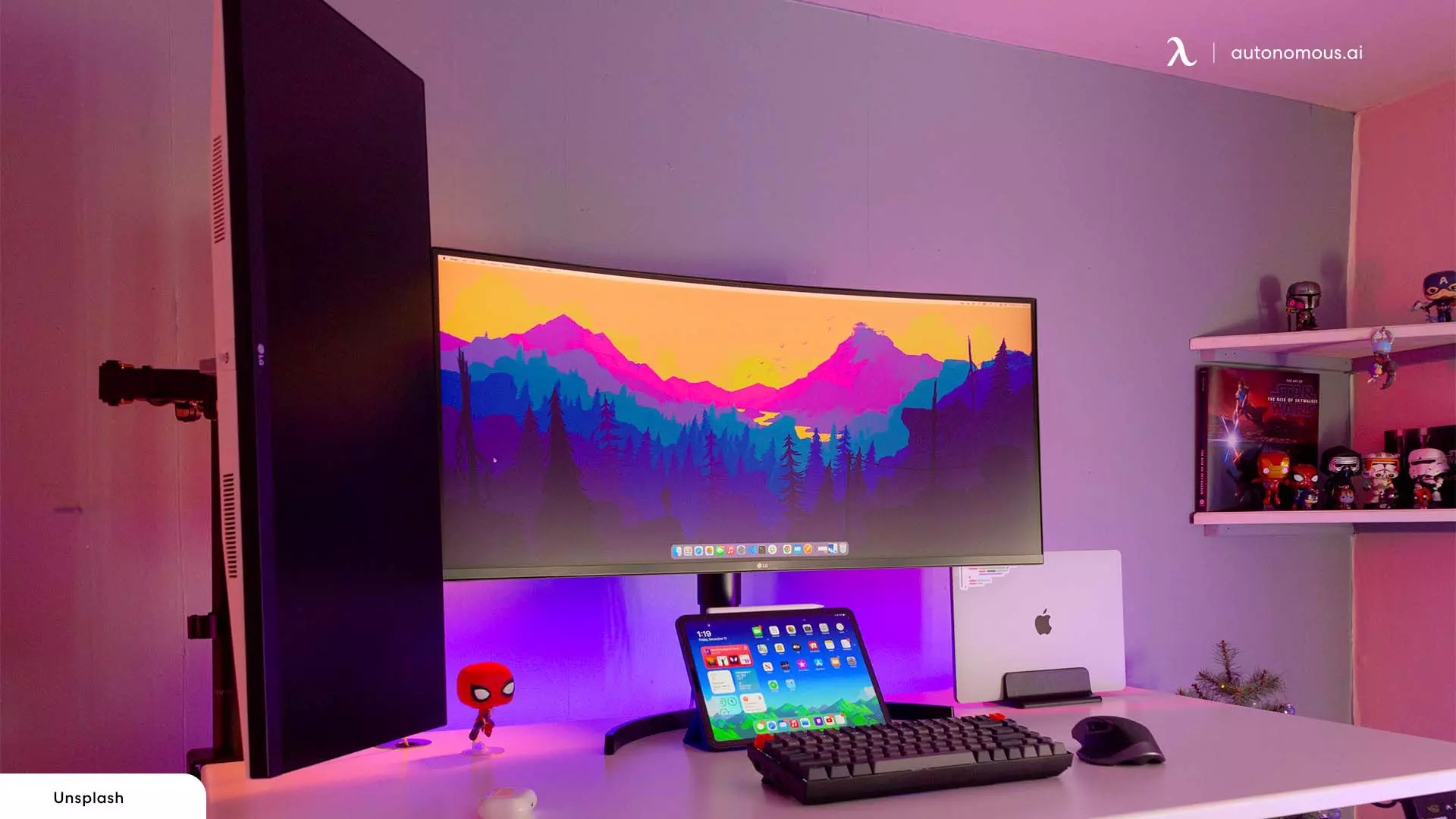 Graphic Designer's Dream Workspace with Multiple Monitors