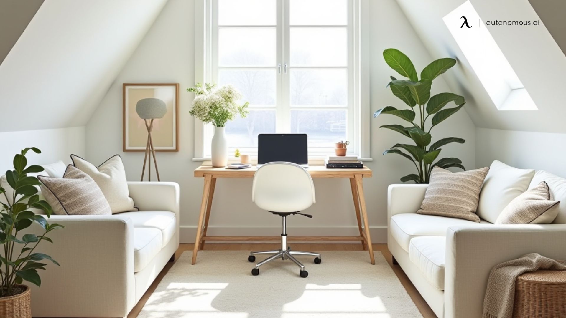 Attic Office with a View: Maximizing Natural Light