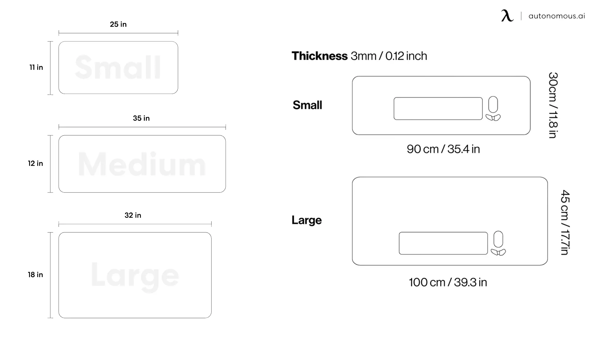 Each brand may have its own unique desk pad size