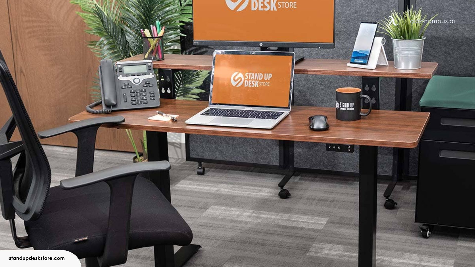 Stand Up Desk Store Compact Two-Tier Programmable Electric Standing Desk