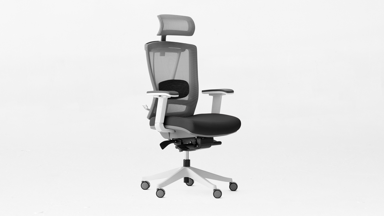 Black outlet and white office chair