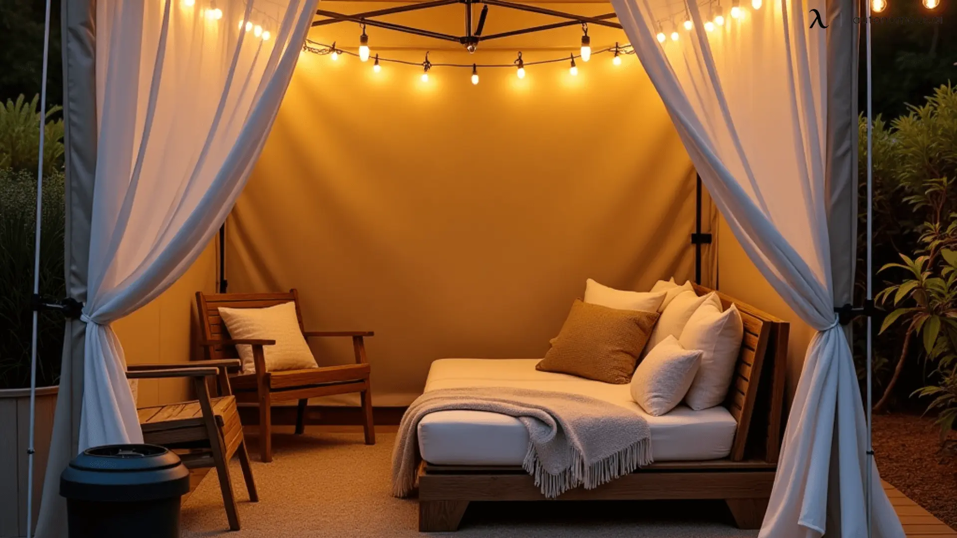 a covered patio with a pull-out sofa bed or a weatherproof tent setup can work as temporary guest accommodations.