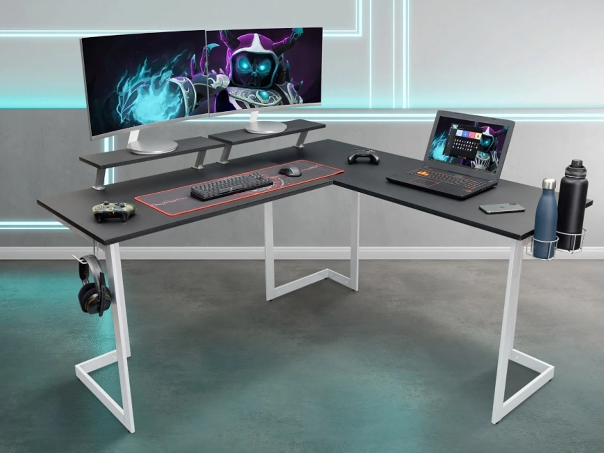 Techni Mobili Warrior L-Shaped Gaming Desk