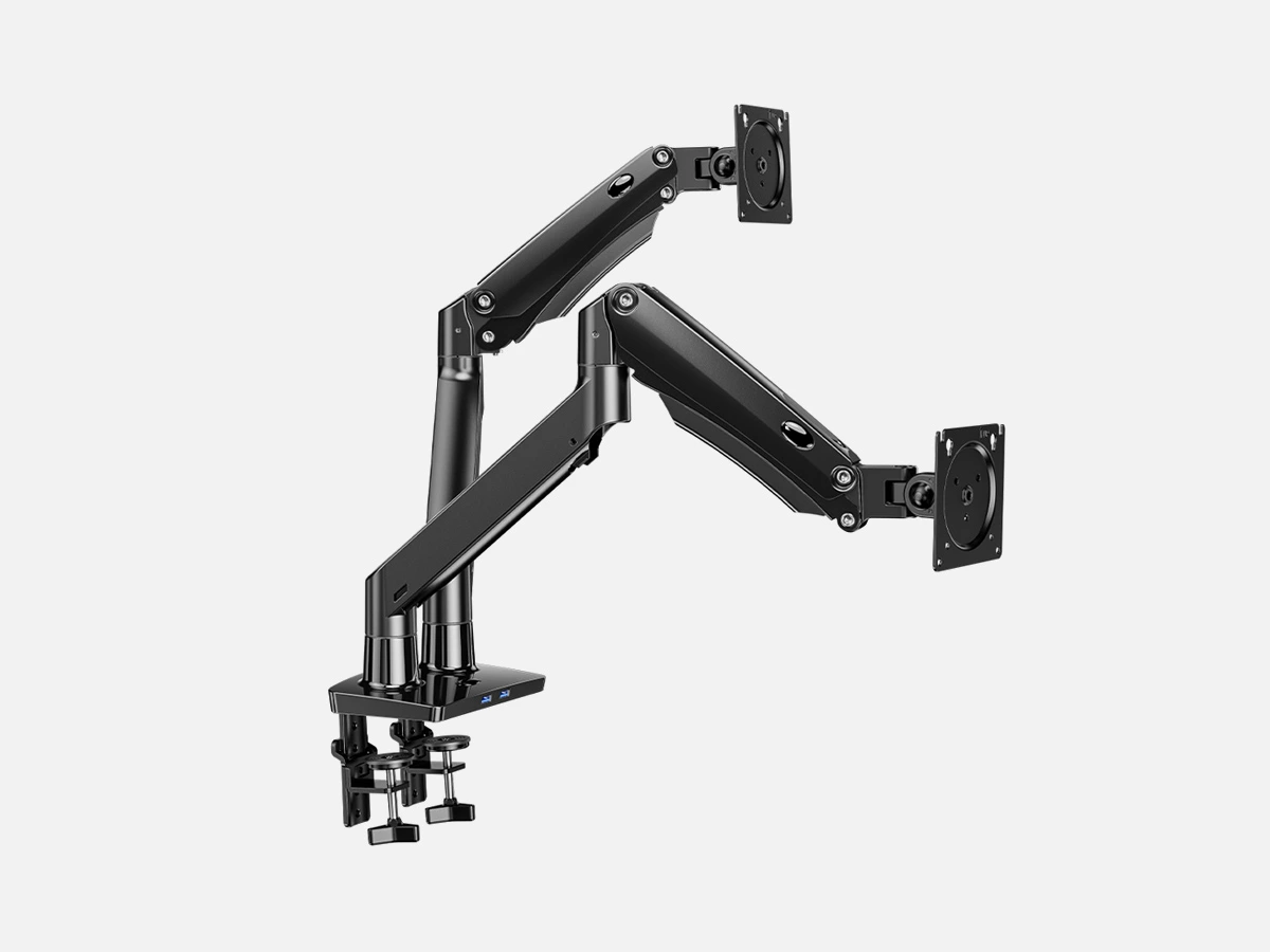 ErgoAV Gas Spring Desk Mount: For 2 Monitors 13" to 35"