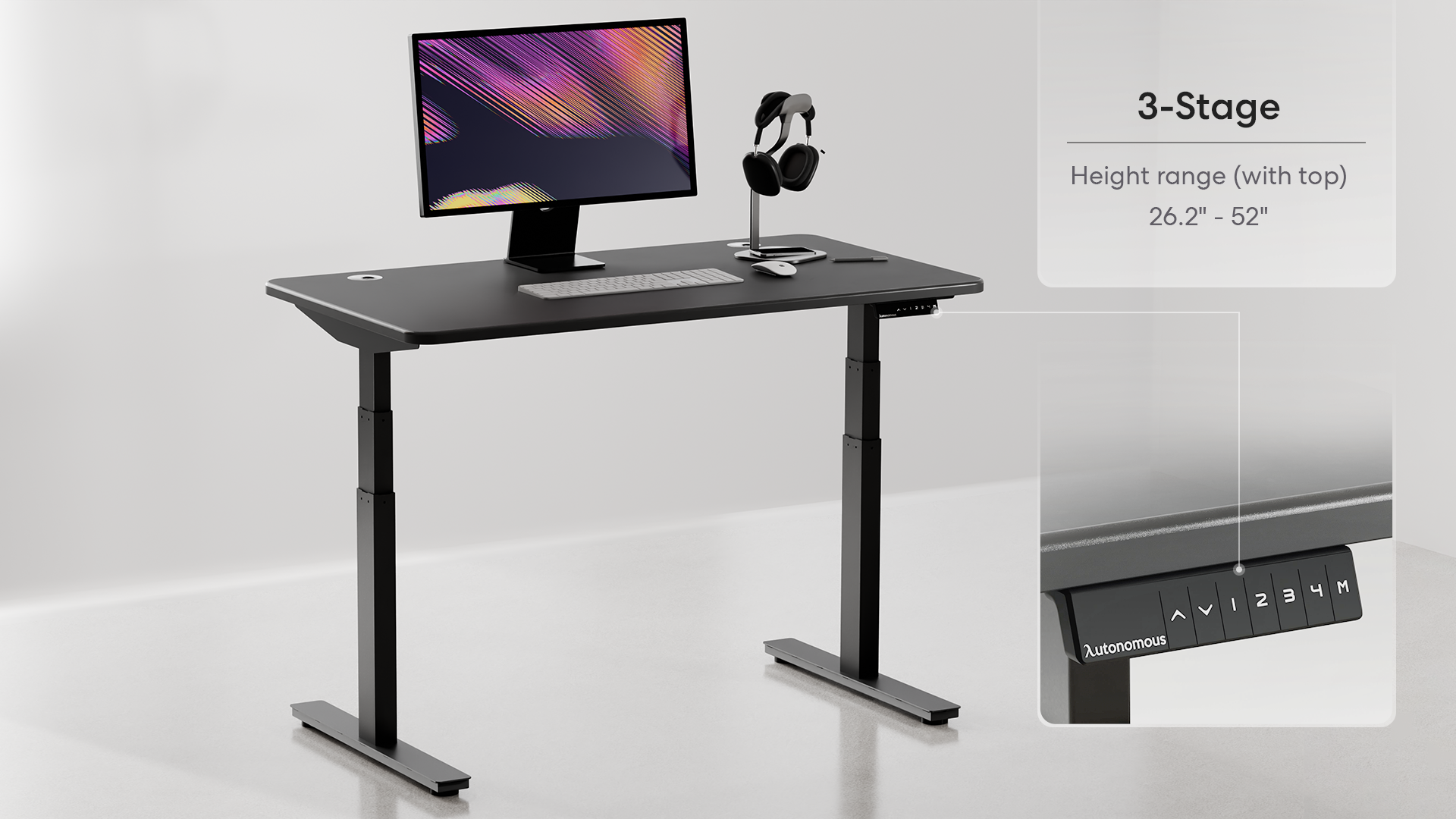 With two motors working in unison, dual motor desks can achieve faster height transitions