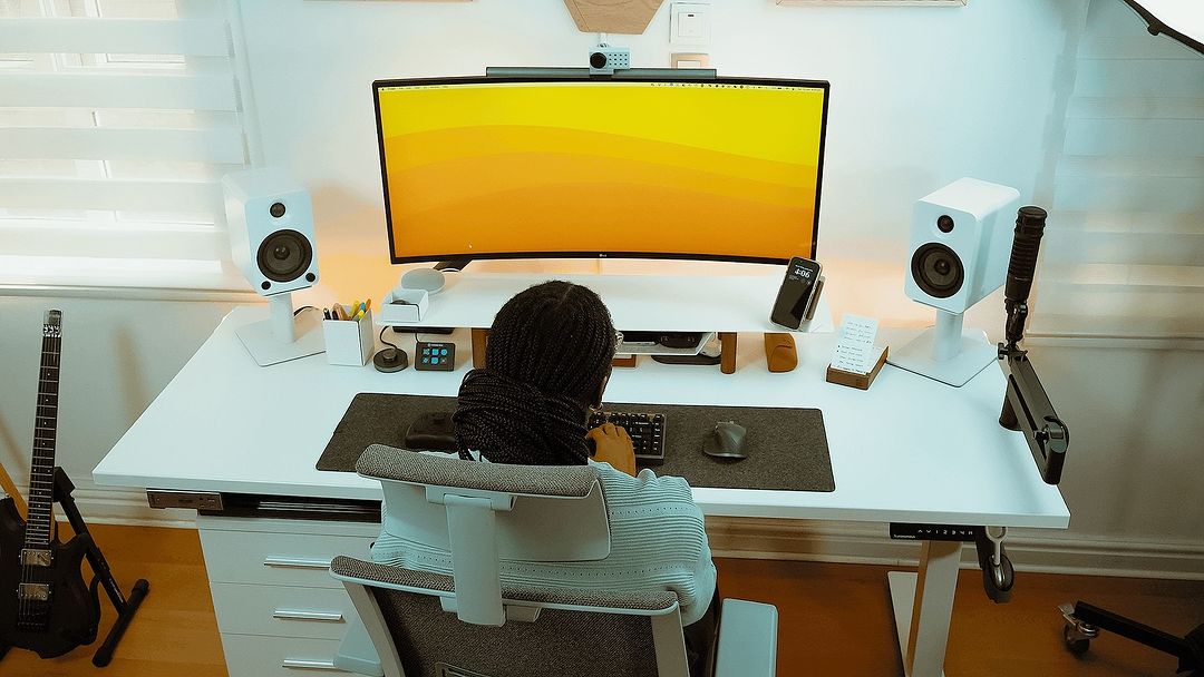 A 70 inch desk is perfect for larger workspaces