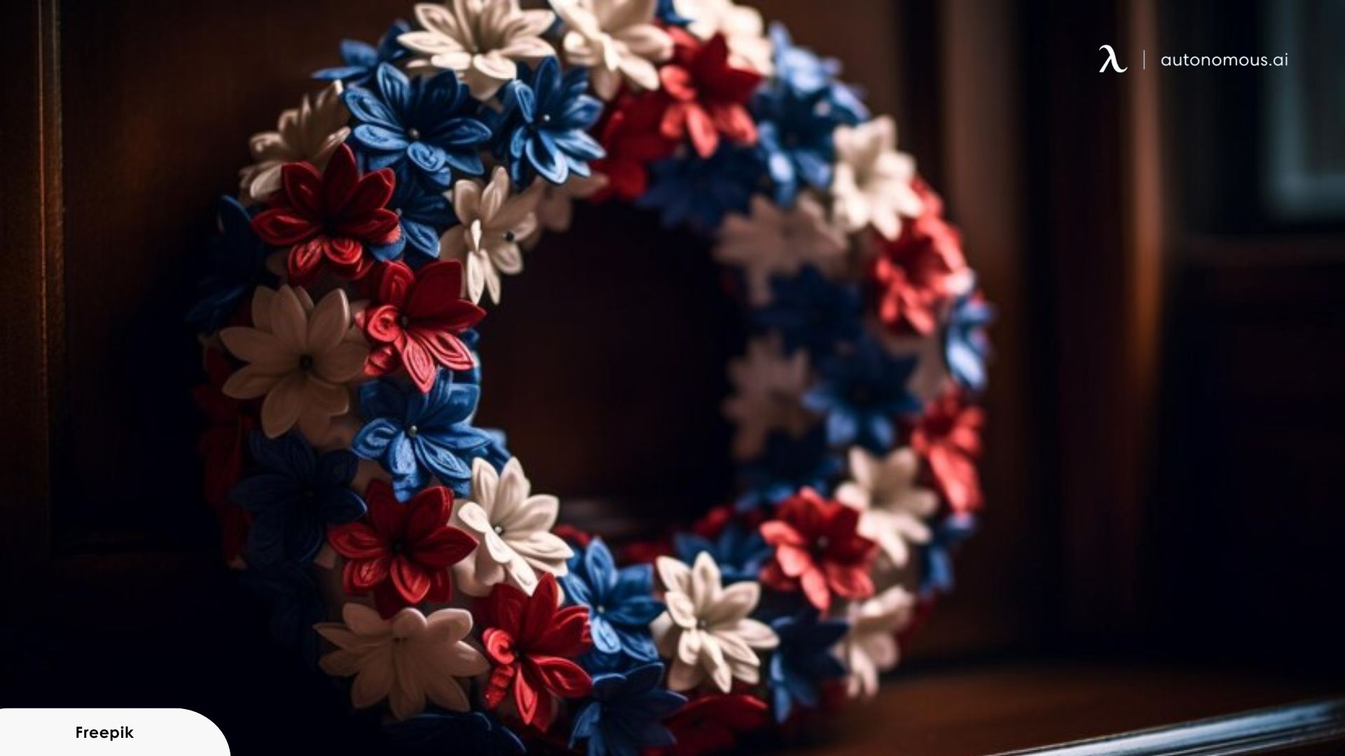 Star and Ribbon Patriotic Wreath