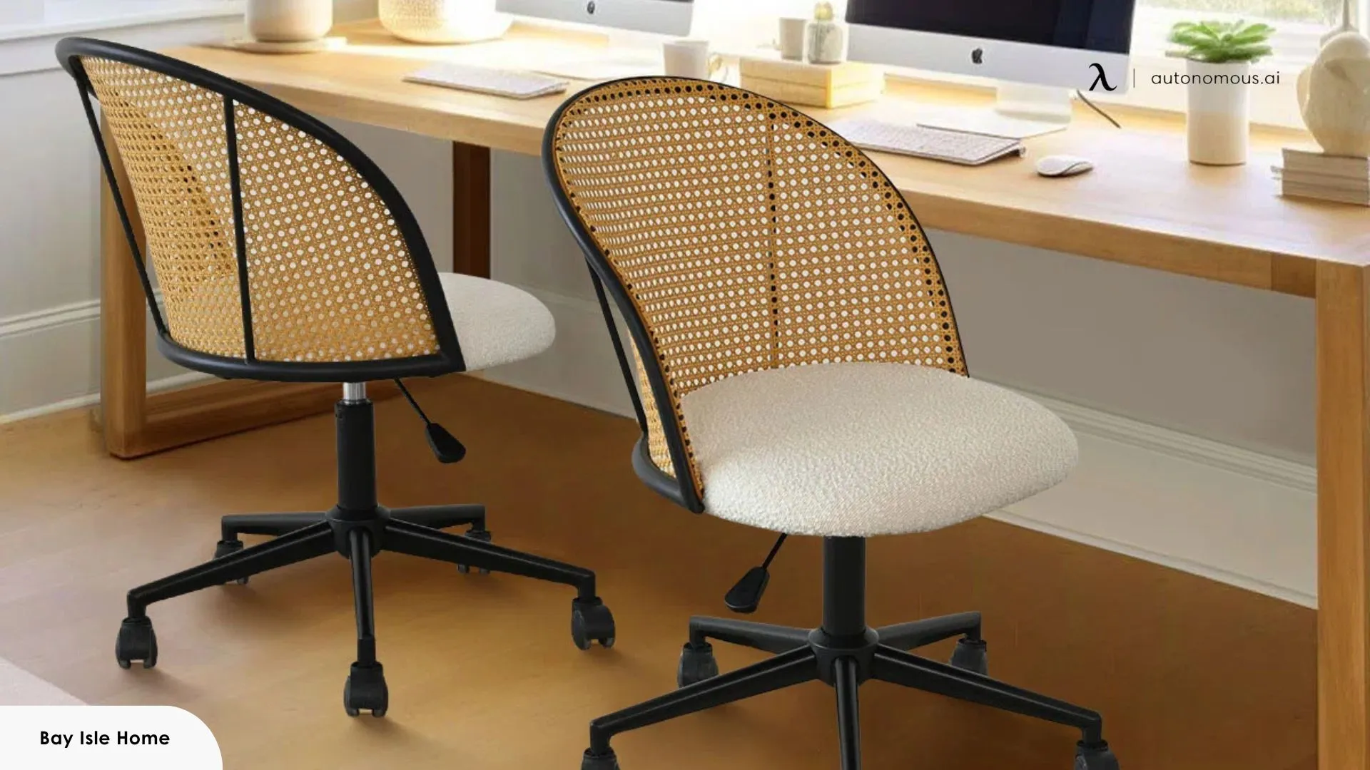 Boucle Rattan Task Chair