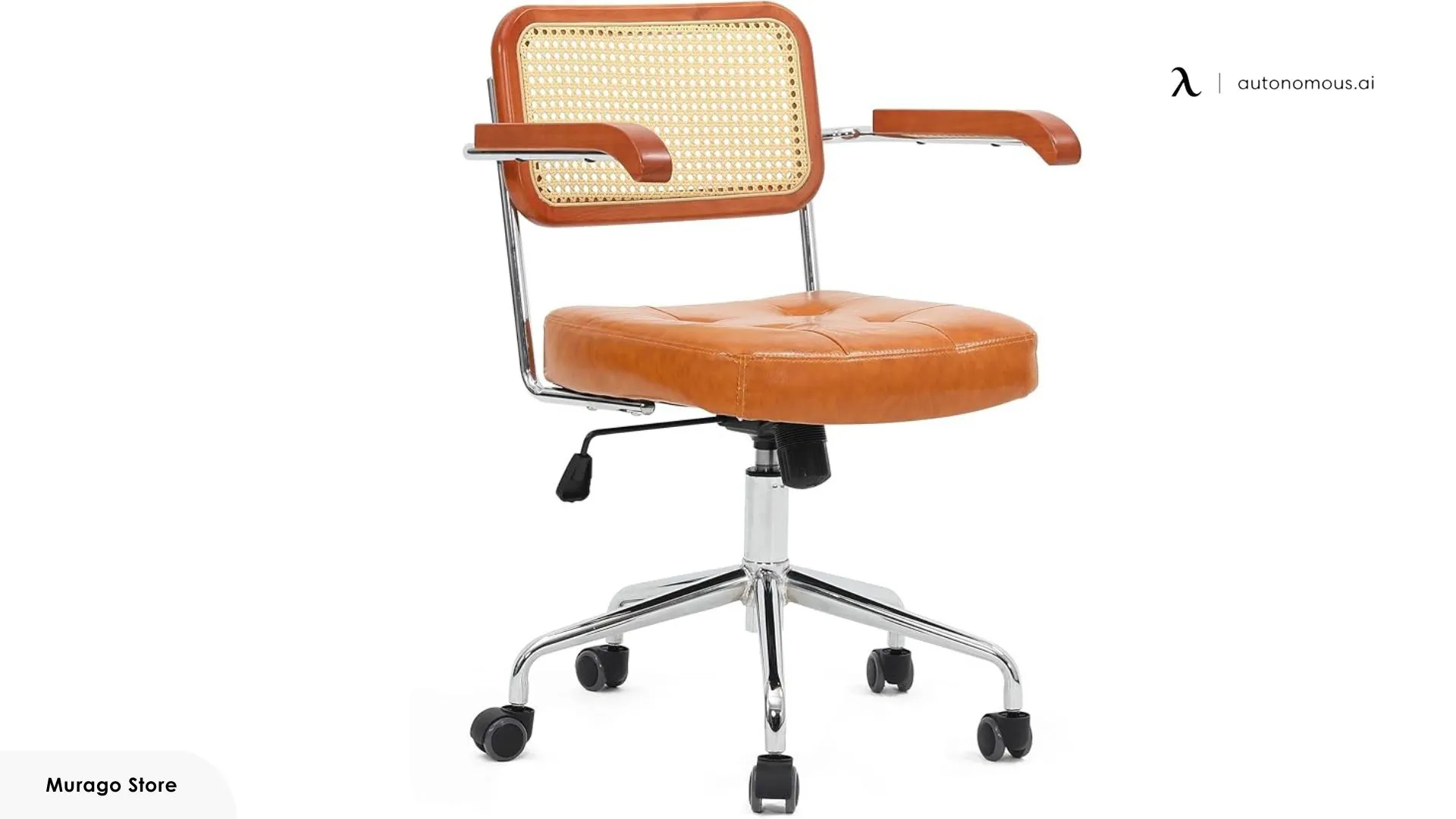 Mid Century Modern Rattan Desk Chair