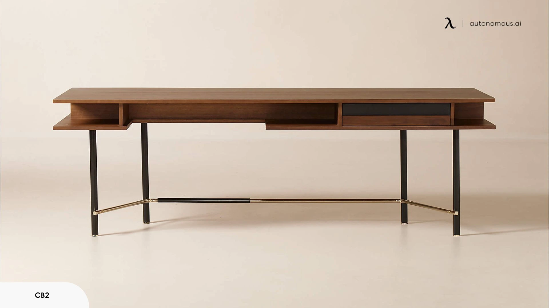Portofino Walnut Wood Desk