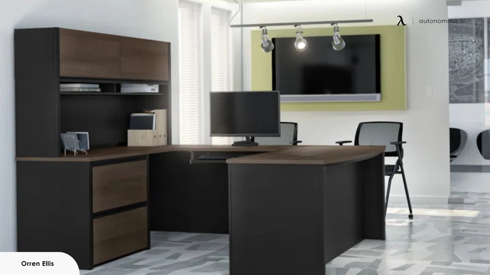 Orren Ellis Floating Walnut Desk