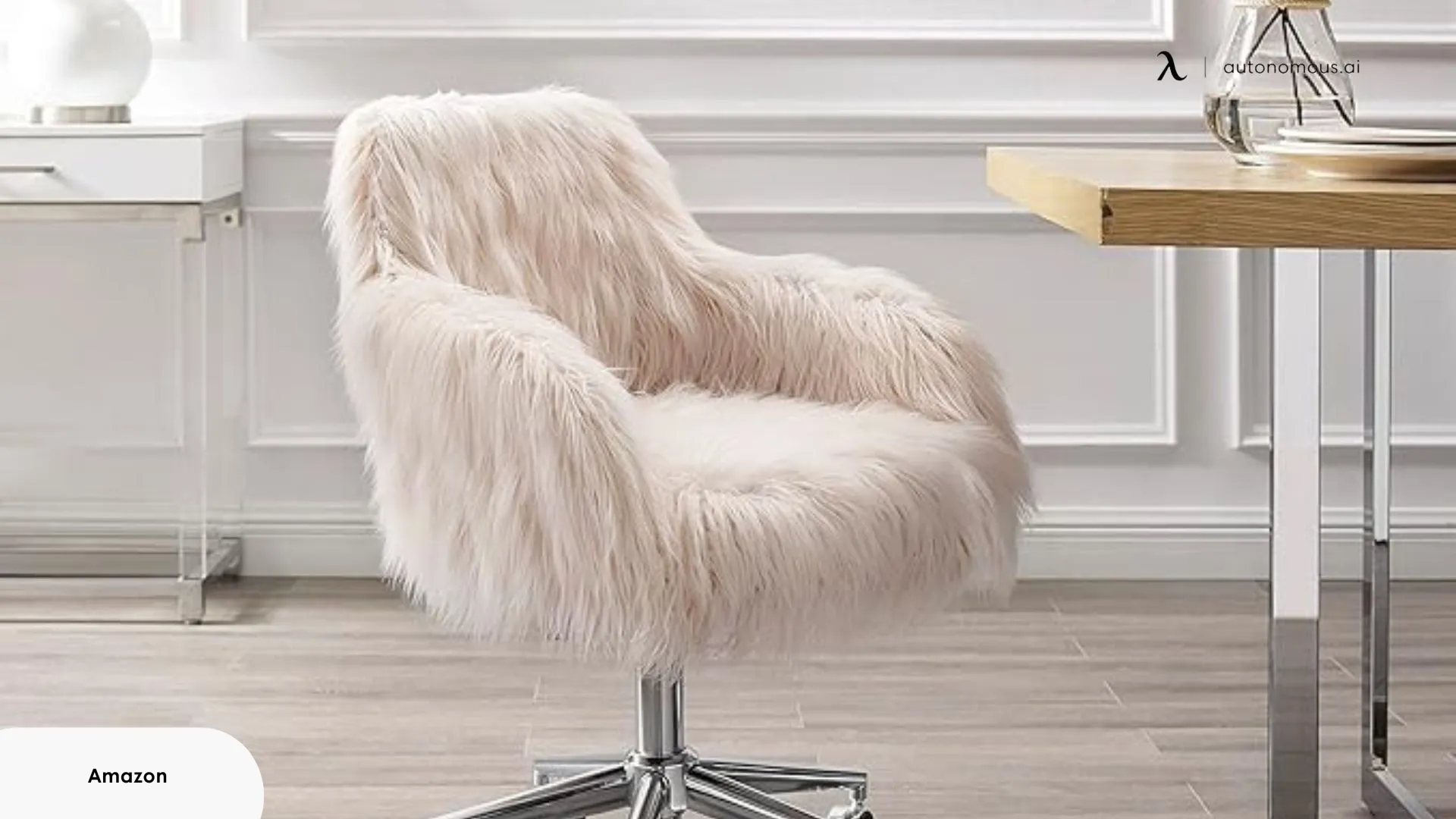 Linon Fiona Chrome Base Office Chair