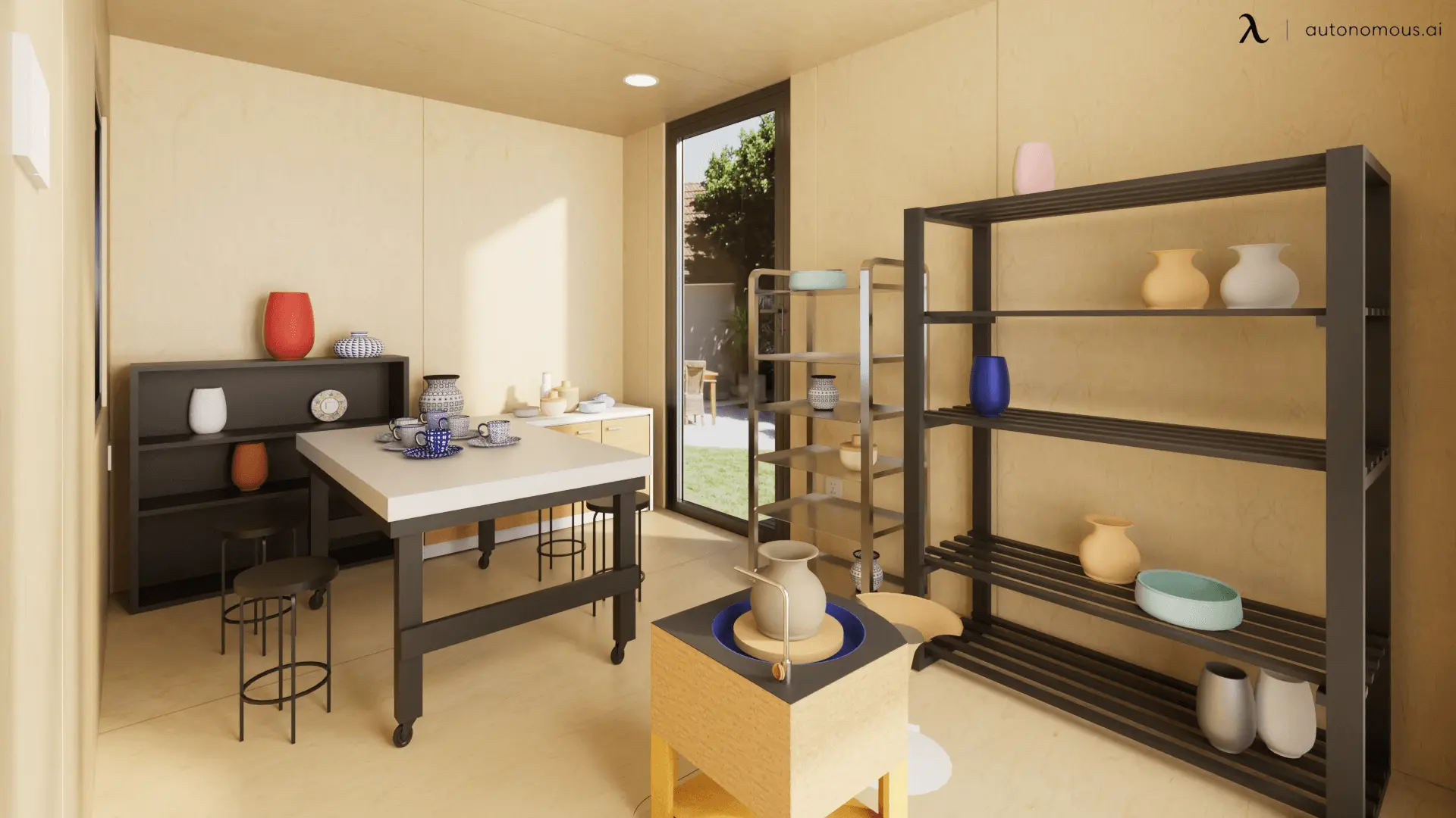 How much space do I need for a home pottery studio?