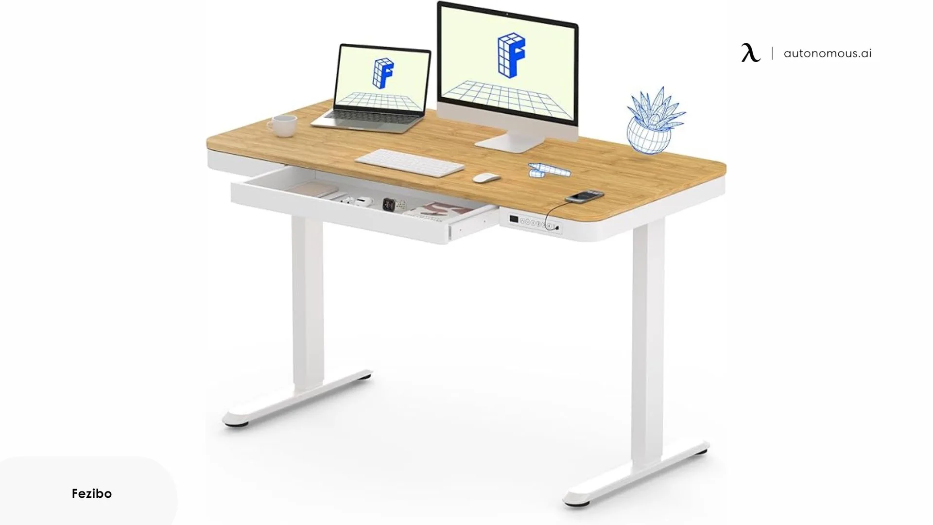 FlexiSpot Comhar Adjustable Standing Desk With Drawers