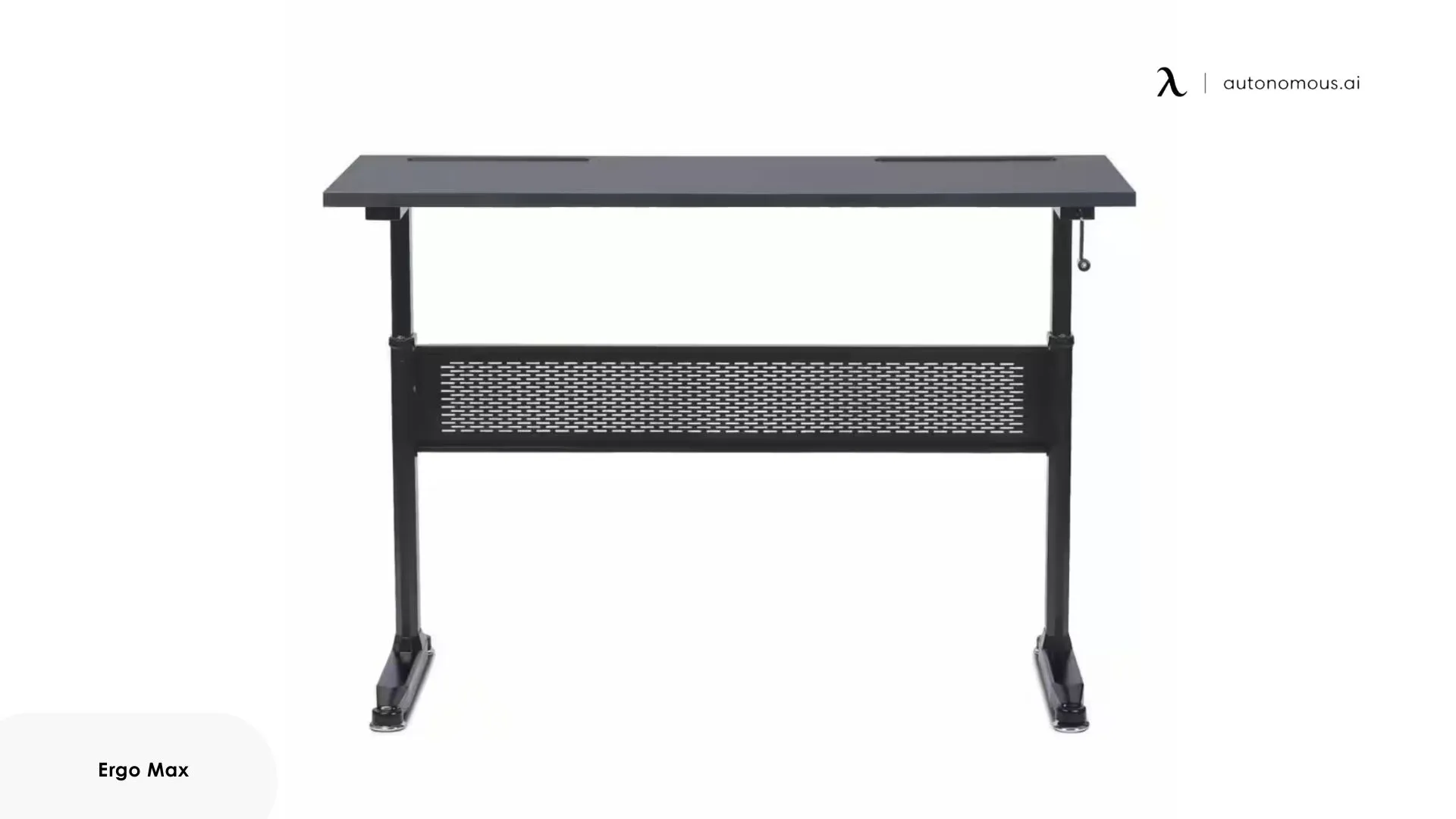 ErgoMax Rectangular Black Standing Desk With Adjustable Height Feature