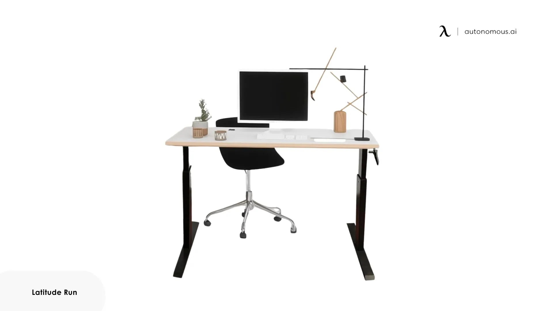 Latitude Run Heavy Duty Adjustable Standing Desk With Manual Crank Handle