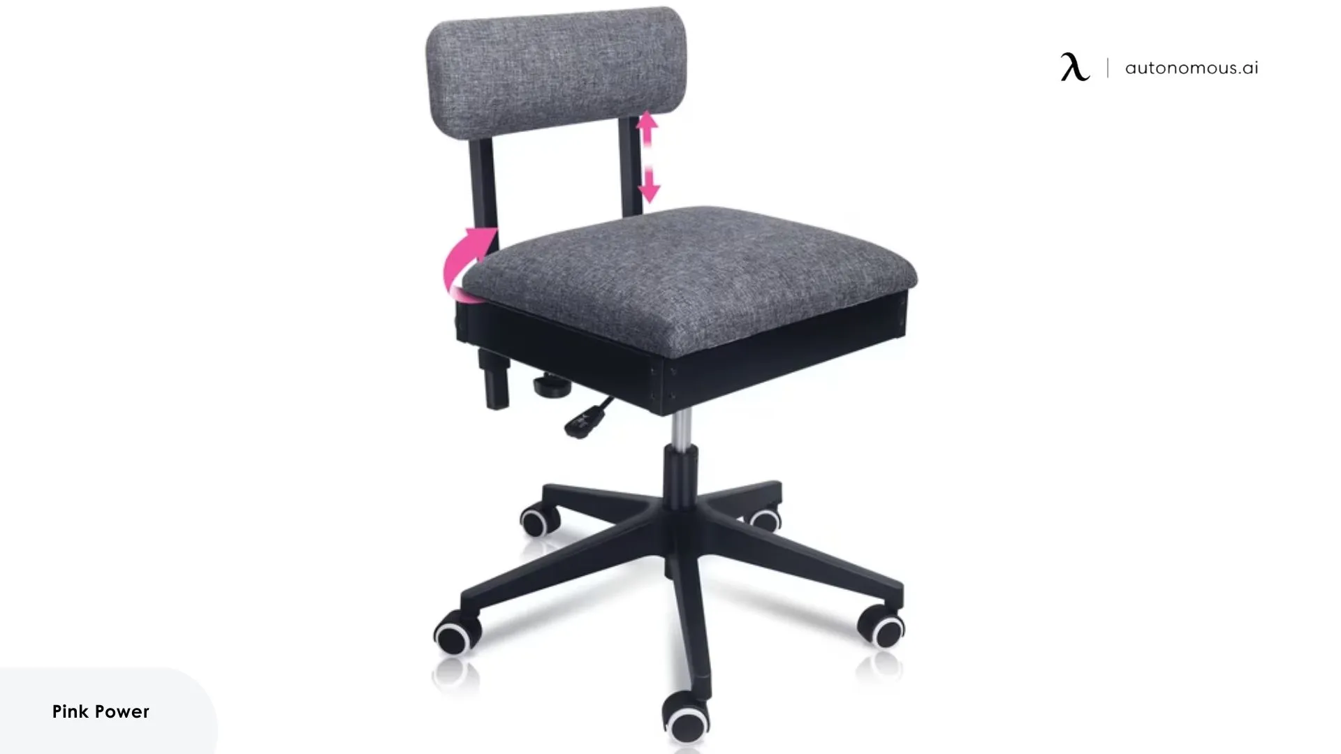 Pink Power Sewing Chair with Wheels