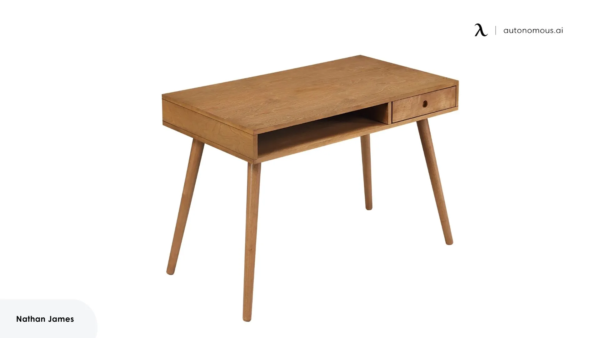Nathan James Wood Mid-Century Modern Writing Desk