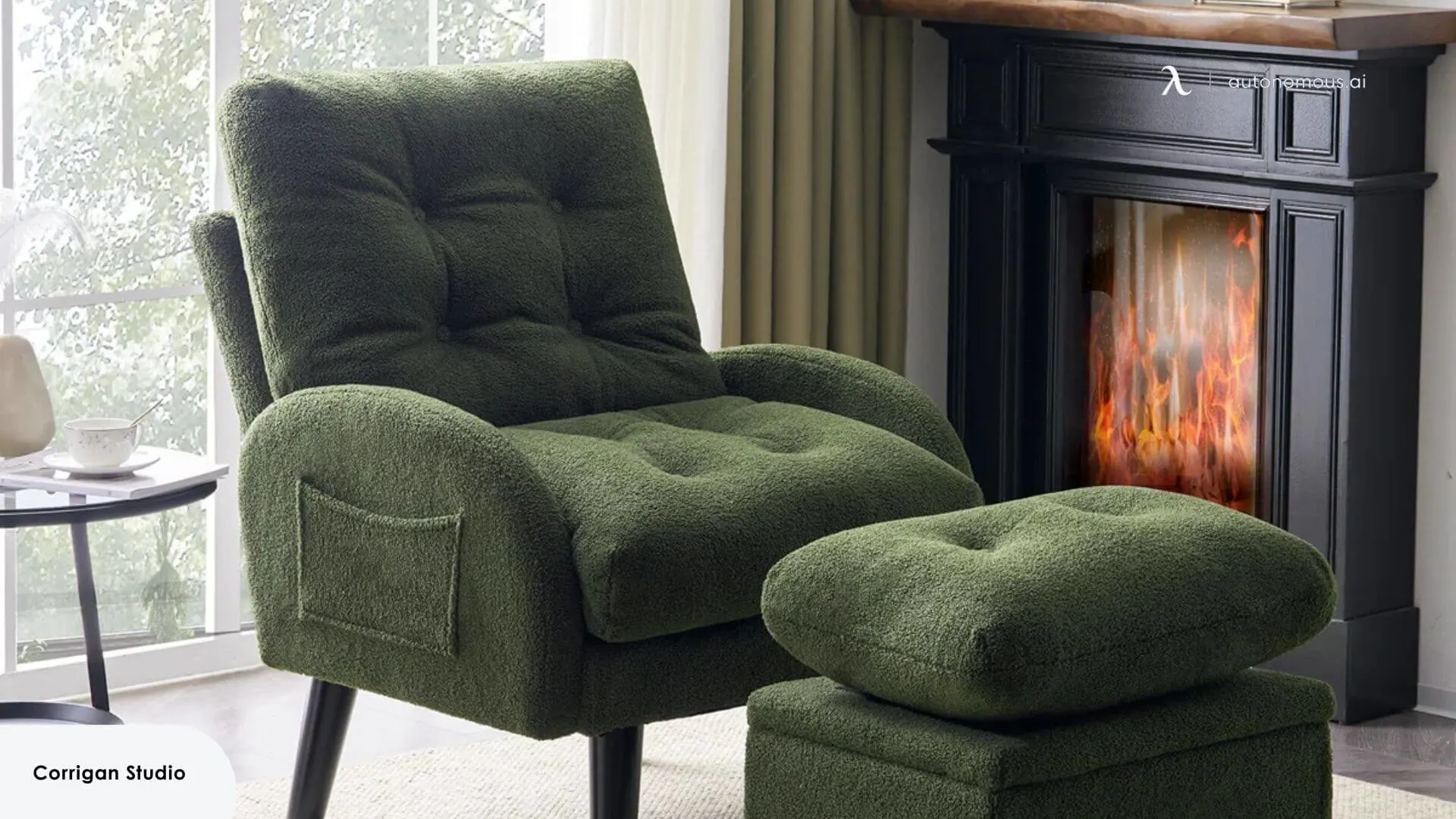 Elandra Upholstered Accent Chair And Ottoman