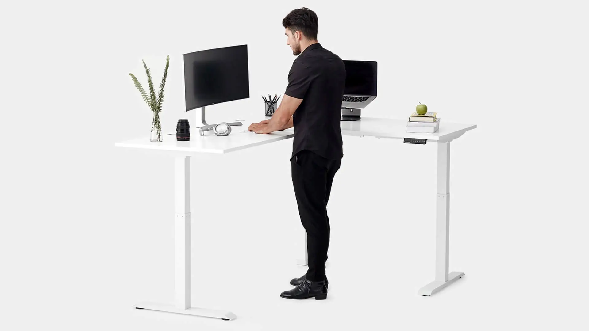 large l-shaped standing desk 