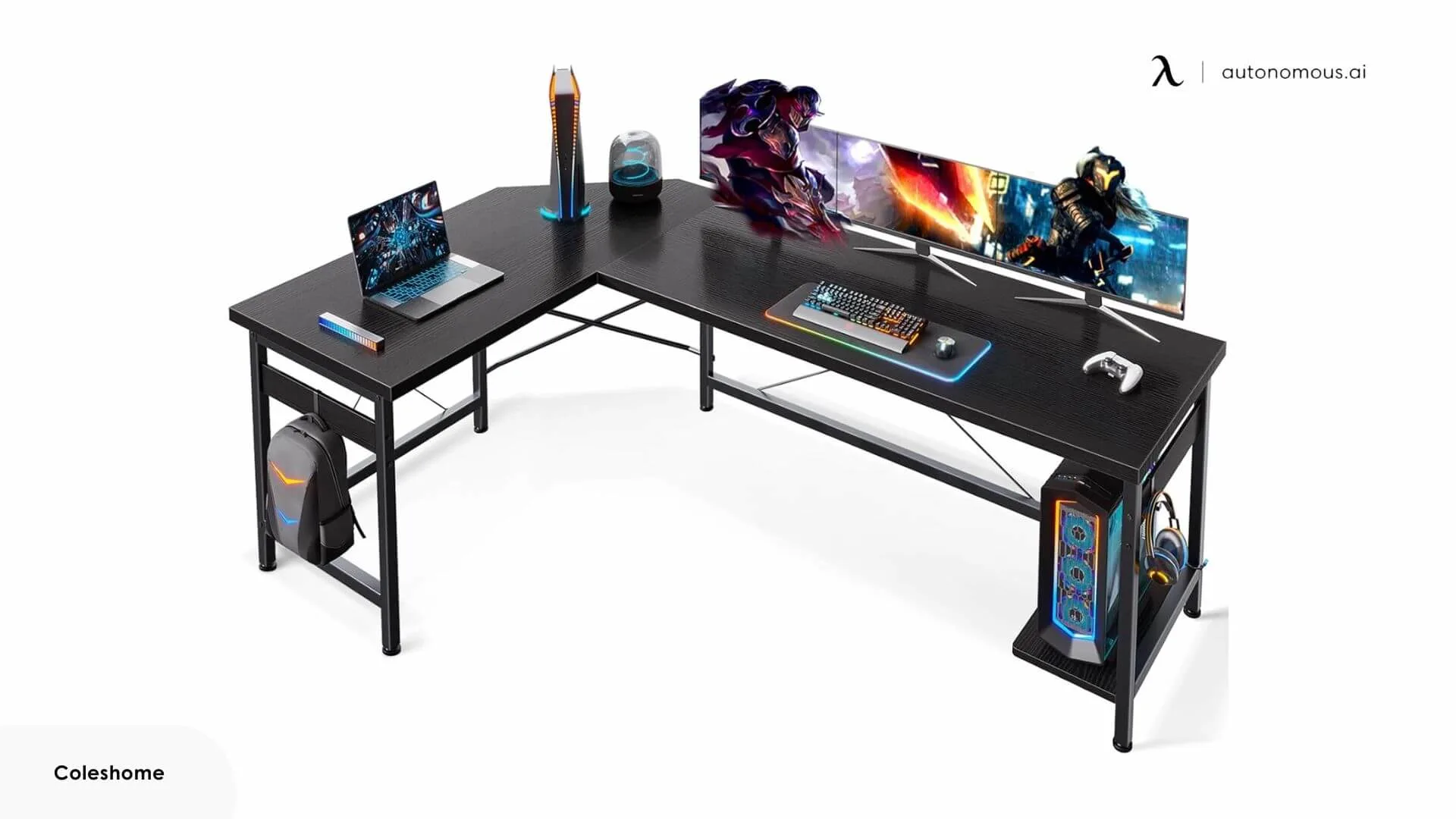 Coleshome L-Shaped Gaming Desk