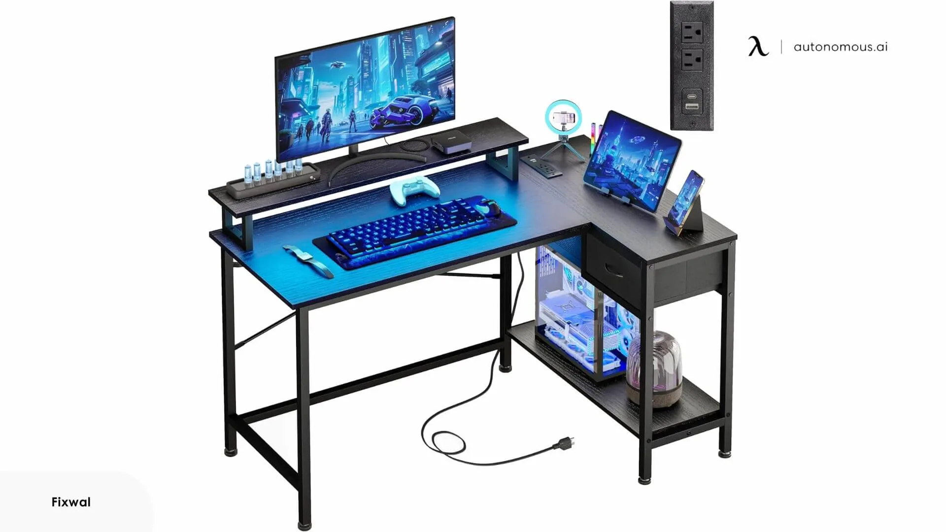 Fixwal Gaming Desk for Bedroom L-Shaped Small Corner