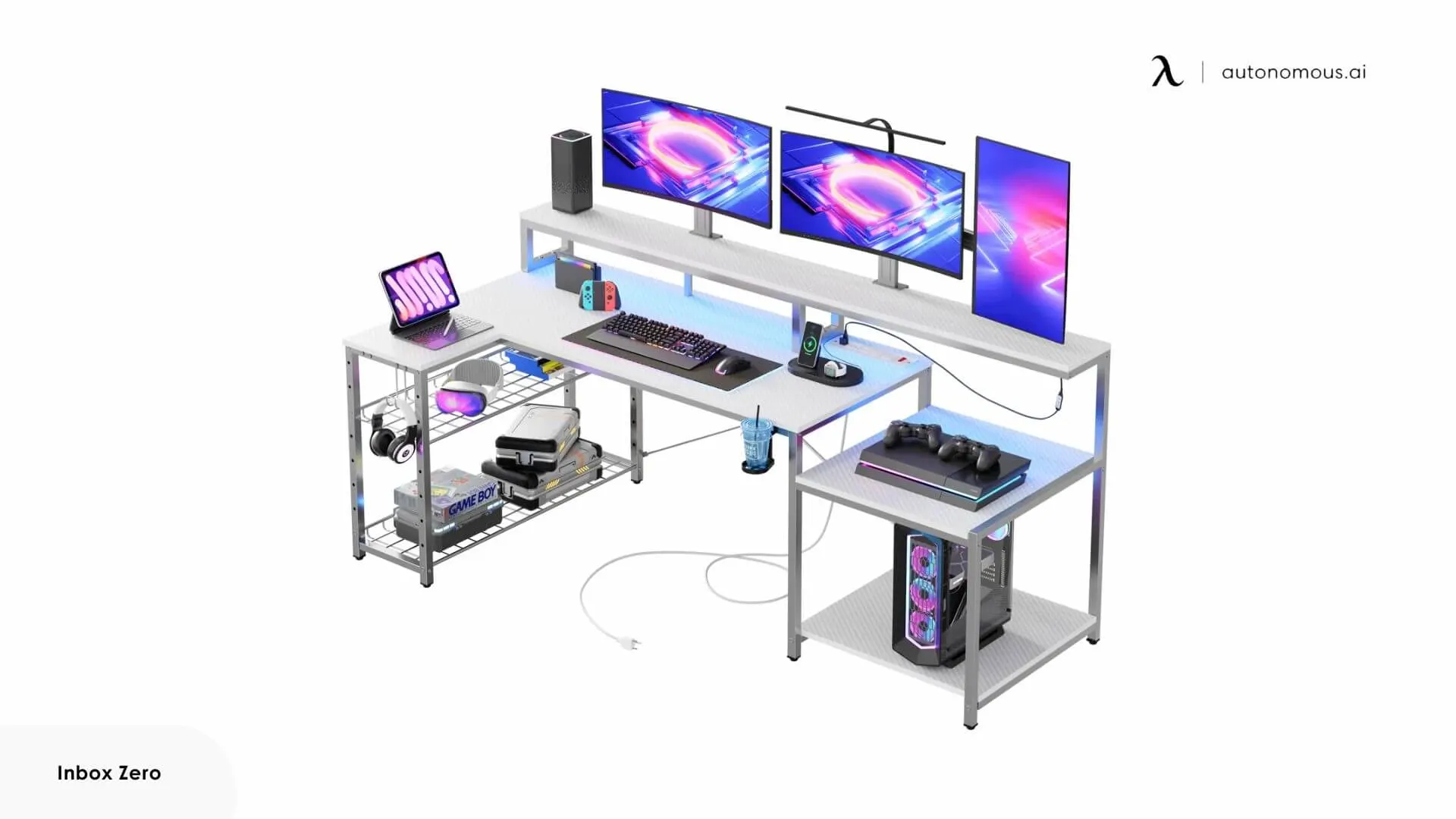 Minaya 71.5 LED Gaming Desk with Power Outlet