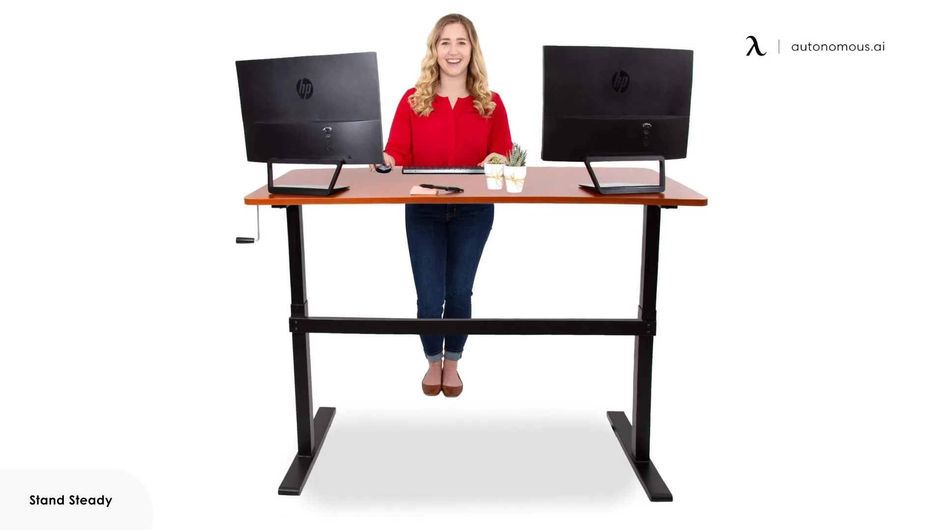 Stand Steady Crank Height Adjustable Sit to Stand Desk