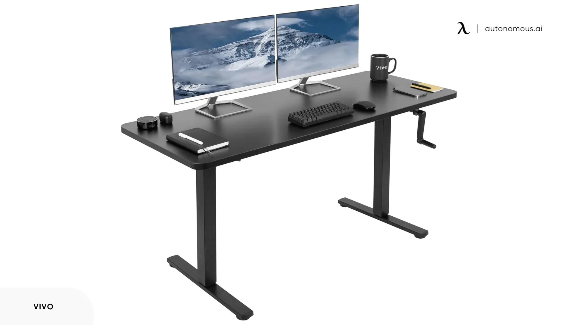 Vivo Hand Crank Manual Standing Desk