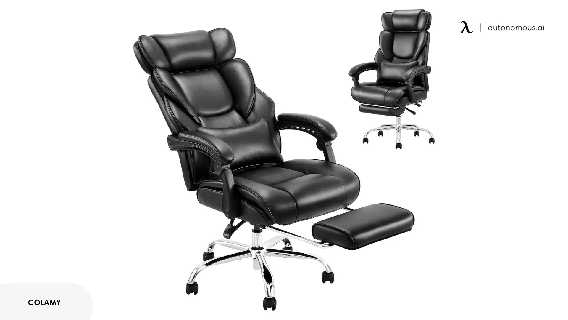 COLAMY Office Chair with Retractable Footrest