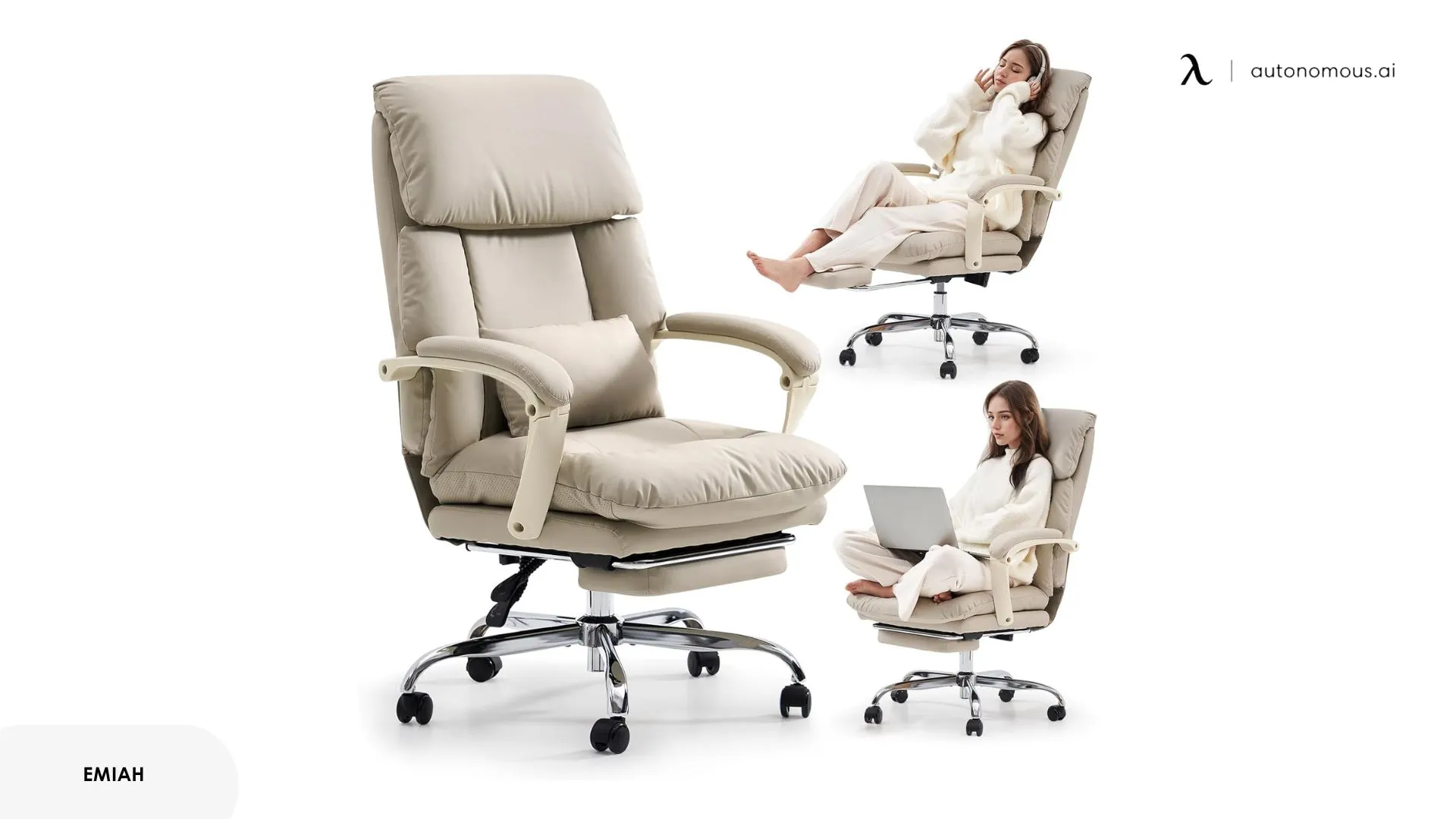 EMIAH Reclining High Back Office Chair with Foot Rest