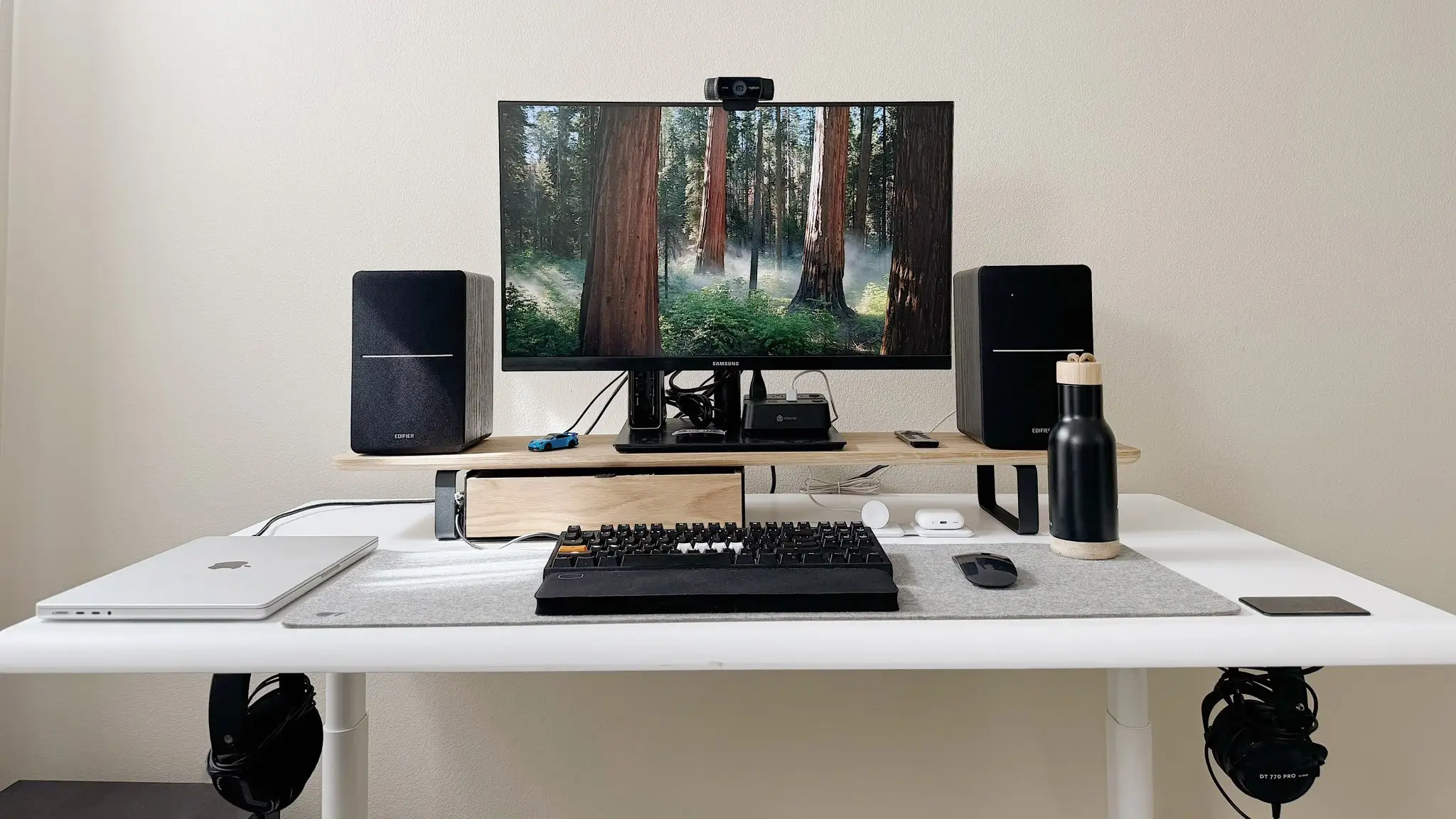 home office desk with drawers