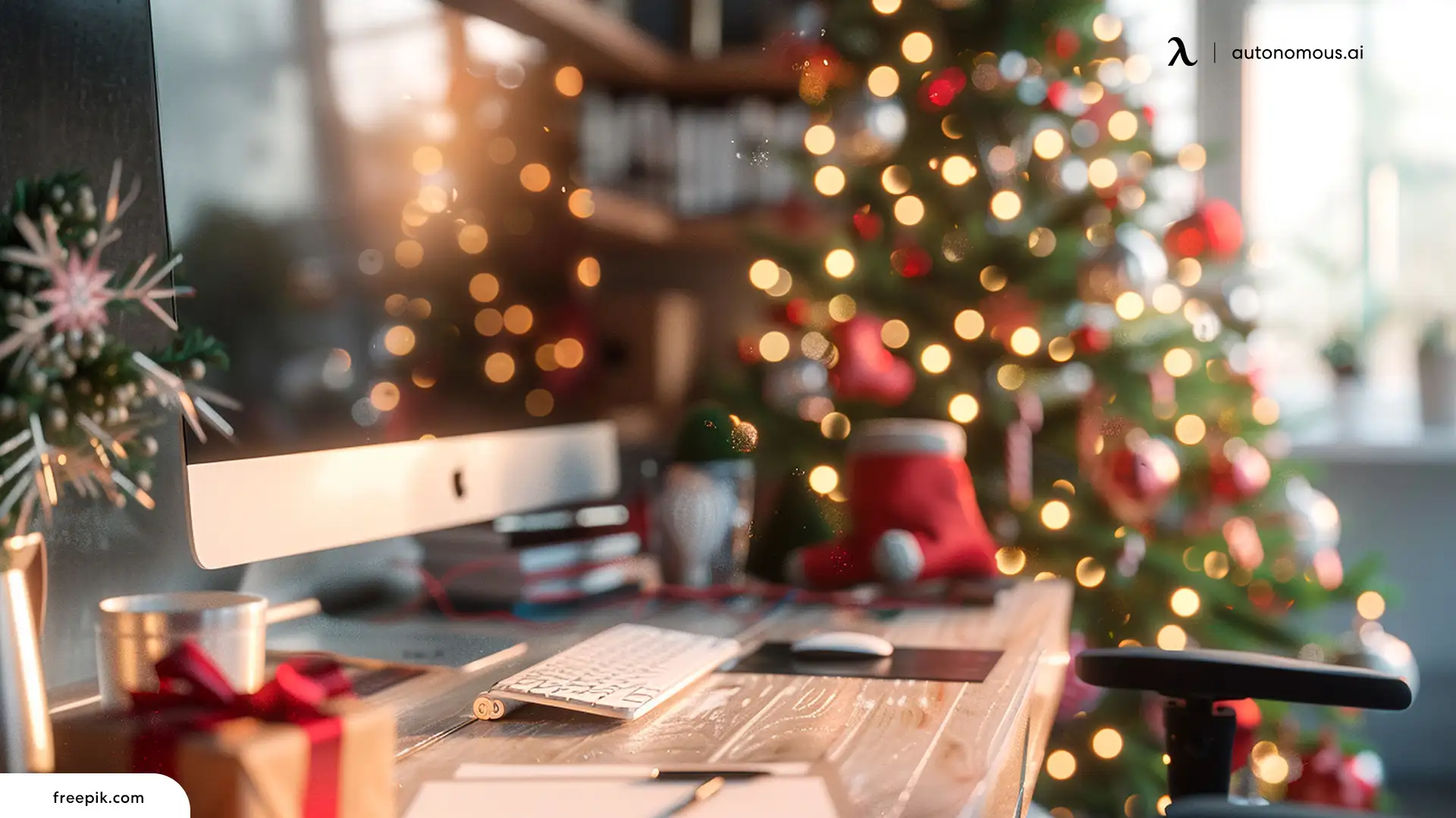 create a Christmassy atmosphere in the office