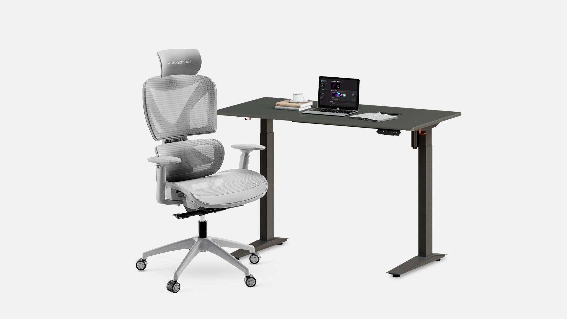 Autonomous Core Set Budget Ergonomic Desk & Chair Set Meteor Gray - Black
