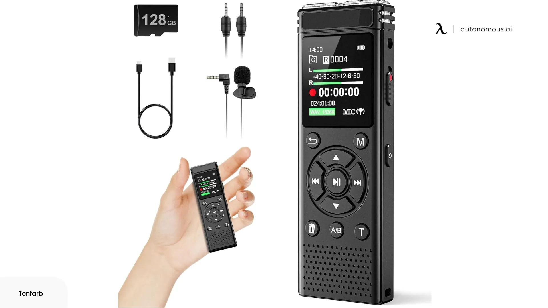 Tonfarb Digital Voice Recorder with Playback