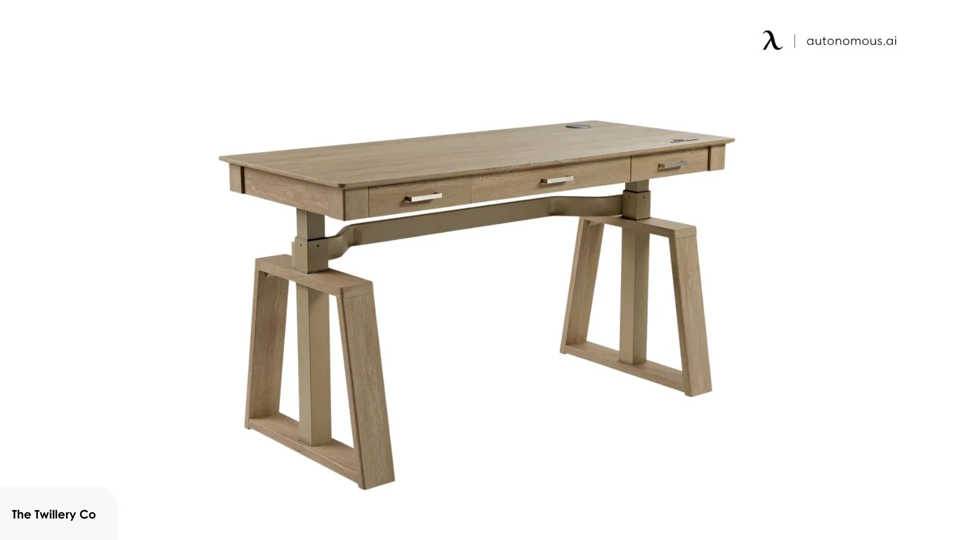 The Twillery Co.  Height Adjustable Standing Executive Desk with storage