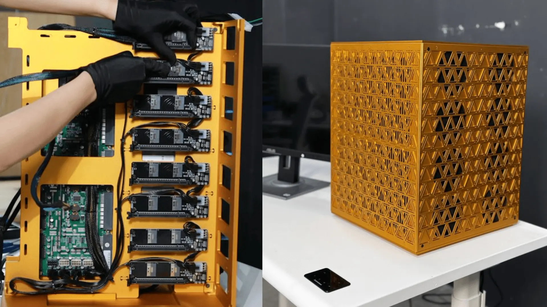 Custom 8-GPU chassis built in Autonomous workshop