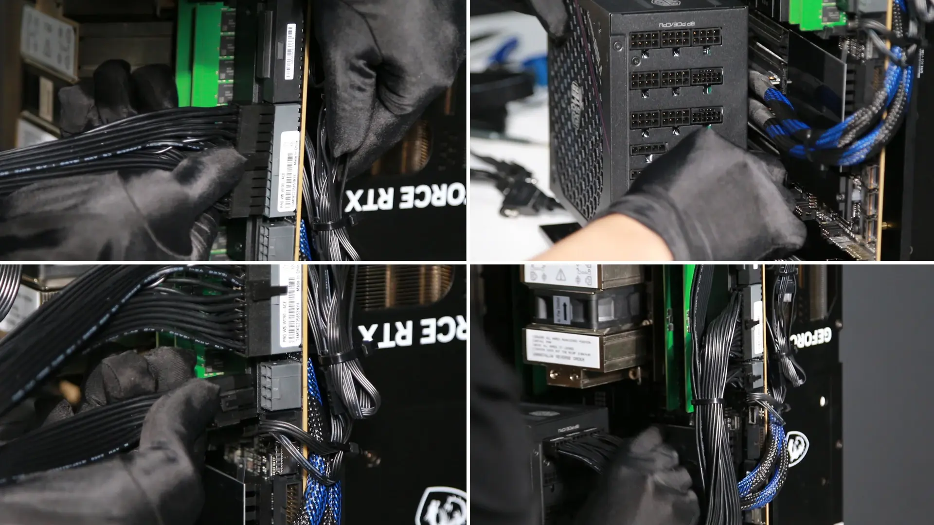 Connect: 24-pin ATX, 8-pin EPS for CPU, 2x 12V-2x6 for GPUs, SATA for fans.